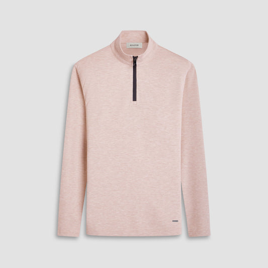 Bugatchi Soft Touch™ Heather Quarter-Zip Pullover Sand