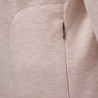 Bugatchi Soft Touch™ Heather Quarter-Zip Pullover Sand