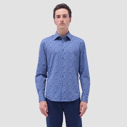 Bugatchi James Abstract OoohCotton® Shirt Night Blue