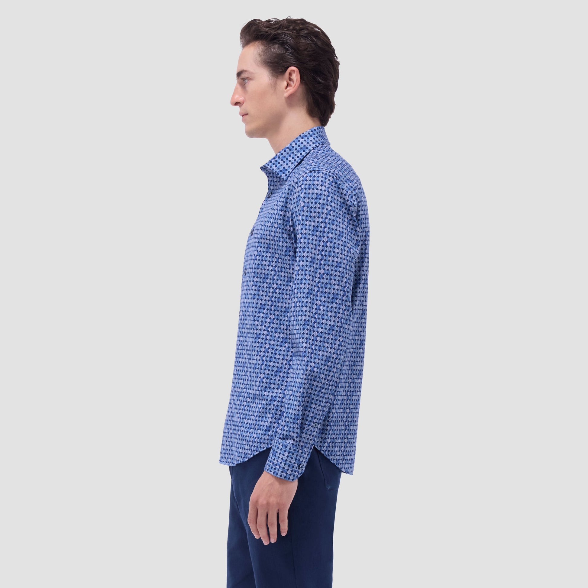 Bugatchi James Abstract OoohCotton® Shirt Night Blue