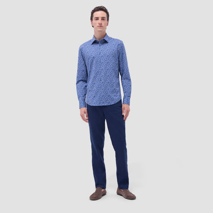 Bugatchi James Abstract OoohCotton® Shirt Night Blue