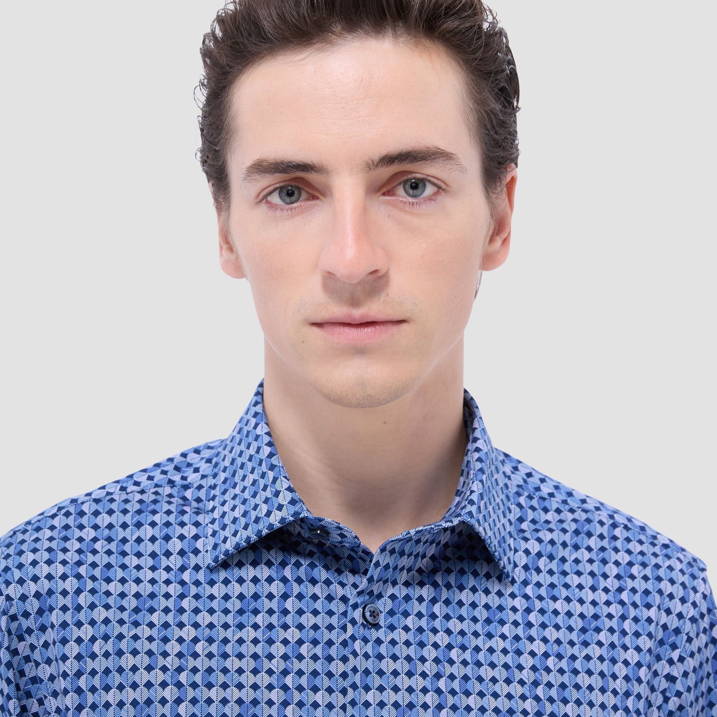 Bugatchi James Abstract OoohCotton® Shirt Night Blue