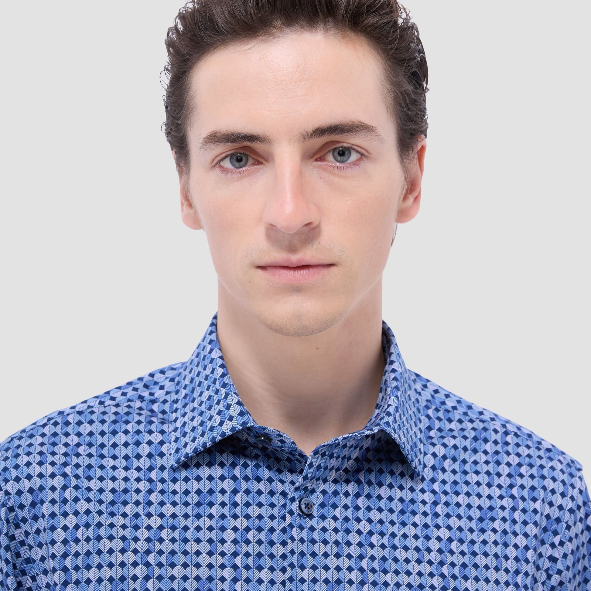 Bugatchi James Abstract OoohCotton® Shirt Night Blue