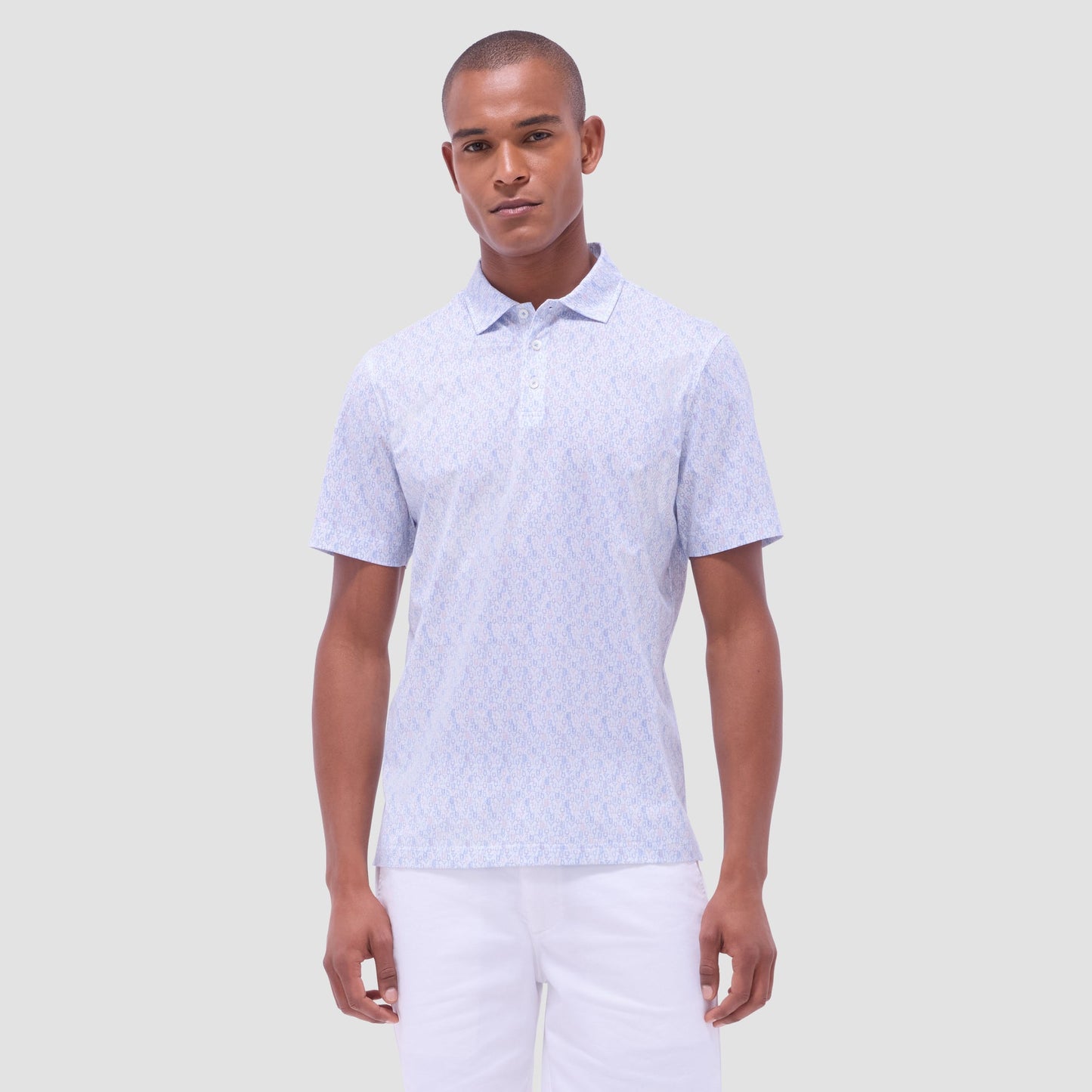 Bugatchi Victor Cocktail OoohCotton® Polo Shirt Air Blue