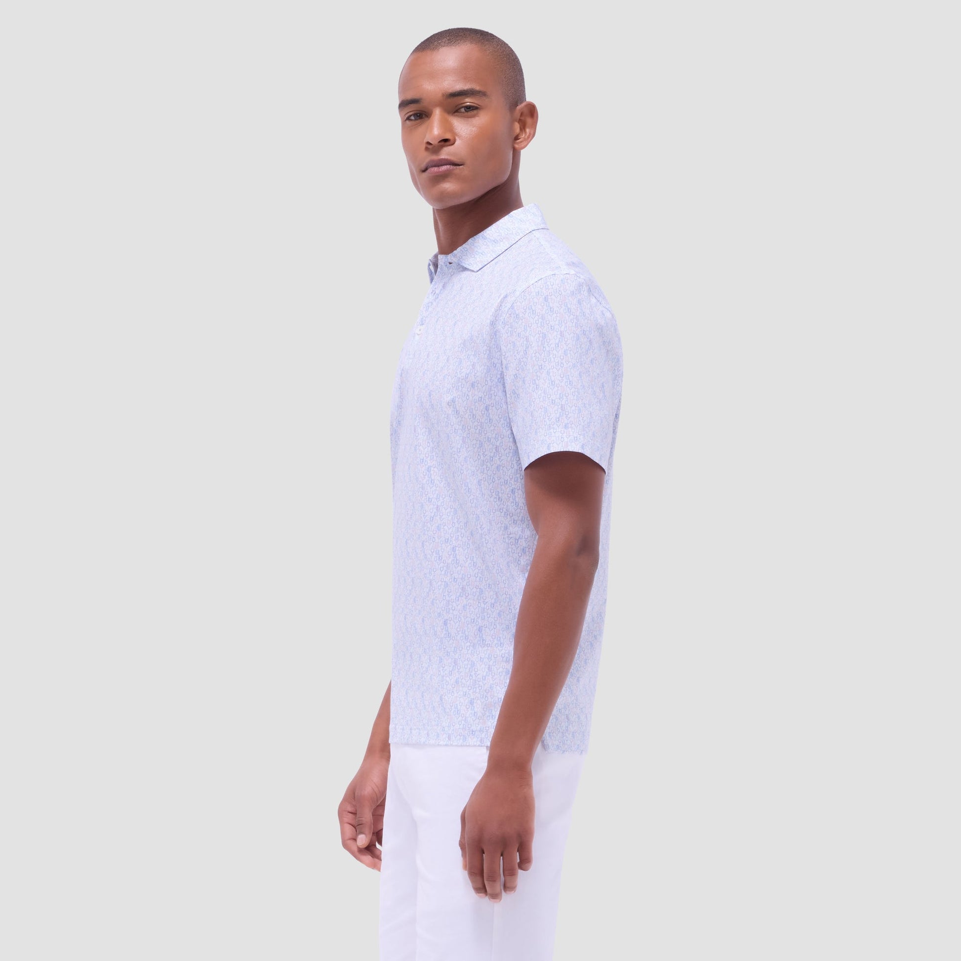 Bugatchi Victor Cocktail OoohCotton® Polo Shirt Air Blue