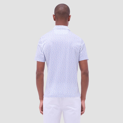 Bugatchi Victor Cocktail OoohCotton® Polo Shirt Air Blue