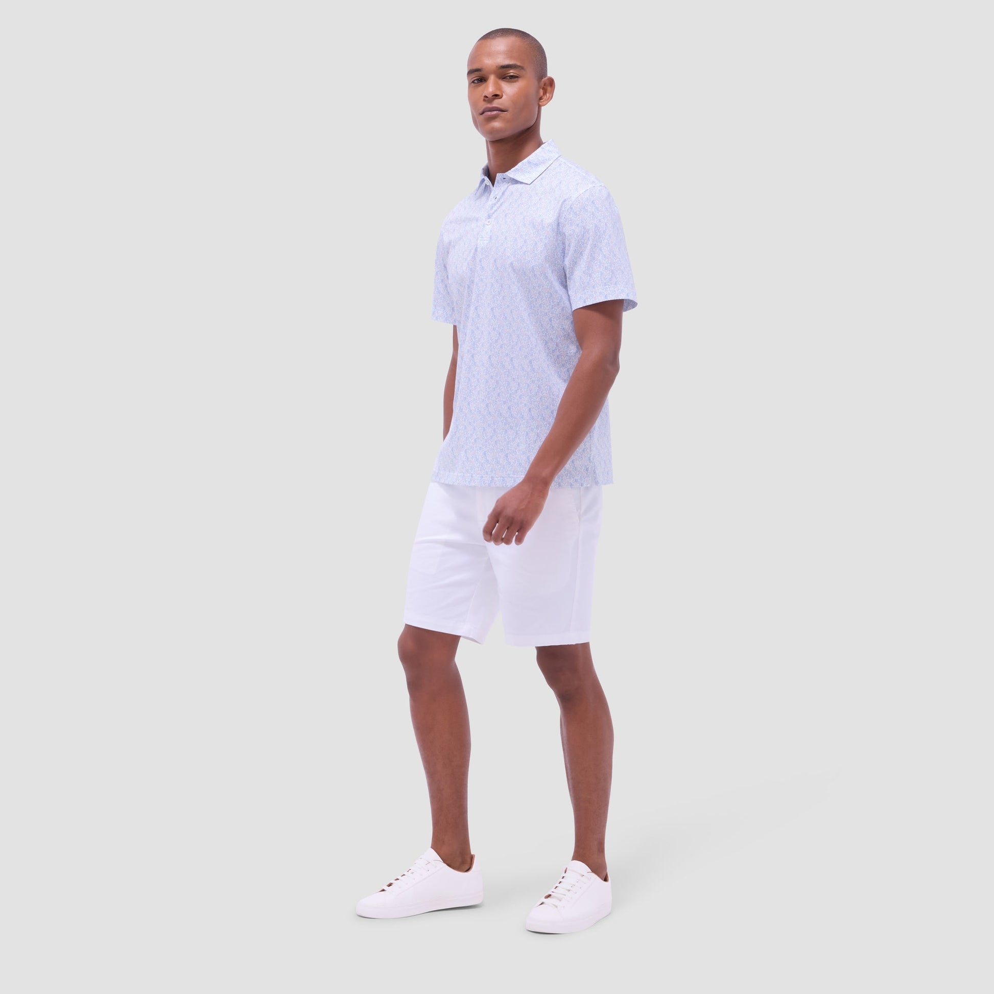 Bugatchi Victor Cocktail OoohCotton® Polo Shirt Air Blue