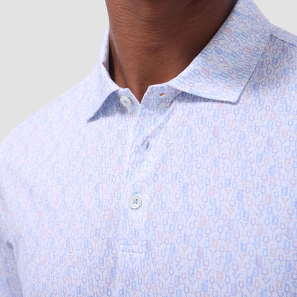 Bugatchi Victor Cocktail OoohCotton® Polo Shirt Air Blue
