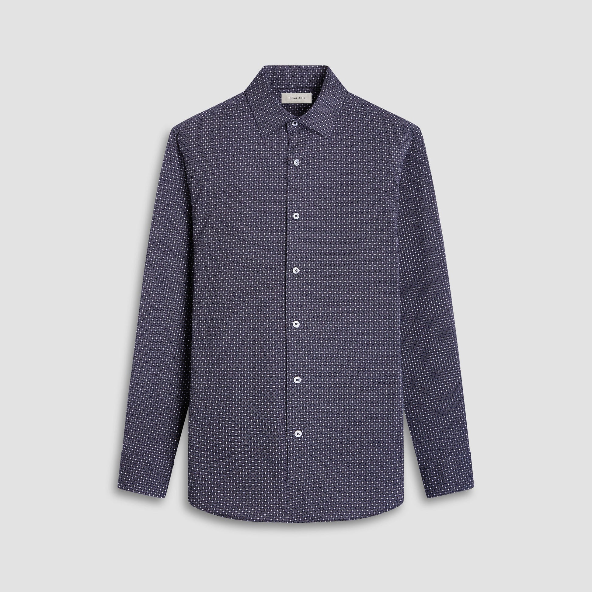 Bugatchi James Diamond Check OoohCotton® Shirt Black
