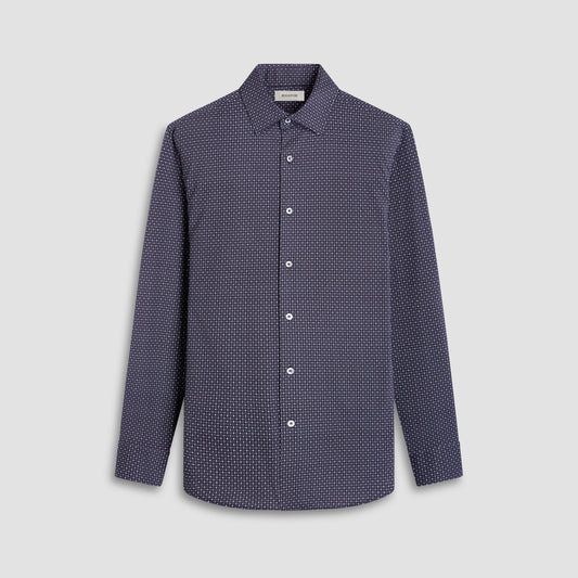 Bugatchi James Diamond Check OoohCotton® Shirt Black