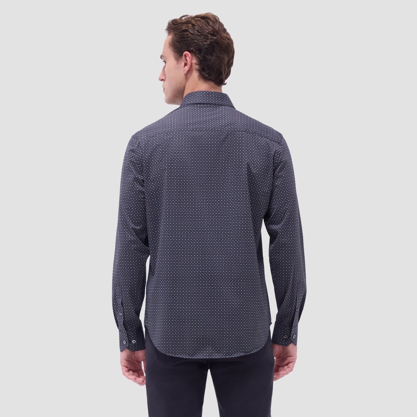 Bugatchi James Diamond Check OoohCotton® Shirt Black