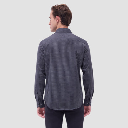Bugatchi James Diamond Check OoohCotton® Shirt Black