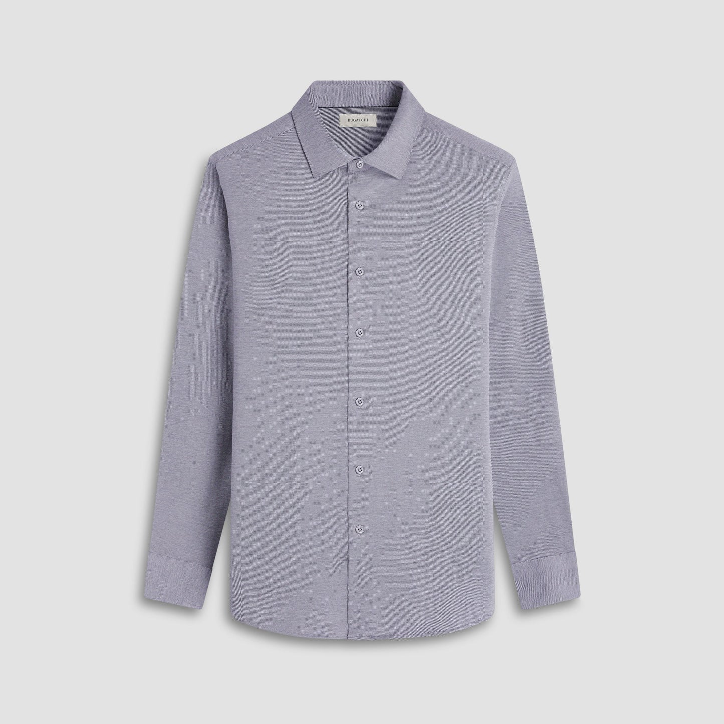 Bugatchi James Diagonal Twill Print OoohCotton® Shirt Black