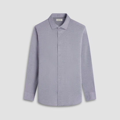 Bugatchi James Diagonal Twill Print OoohCotton® Shirt Black