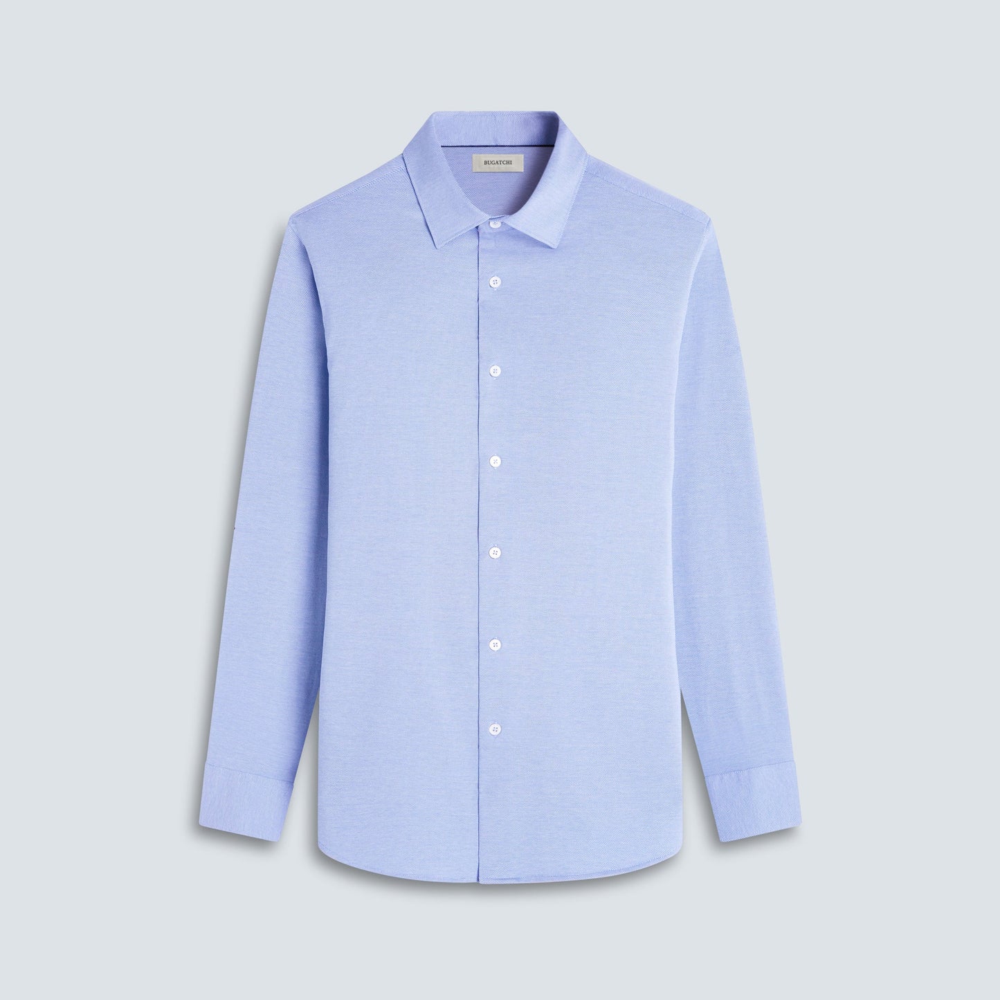 Bugatchi James Diagonal Twill Print OoohCotton® Shirt Classic Blue