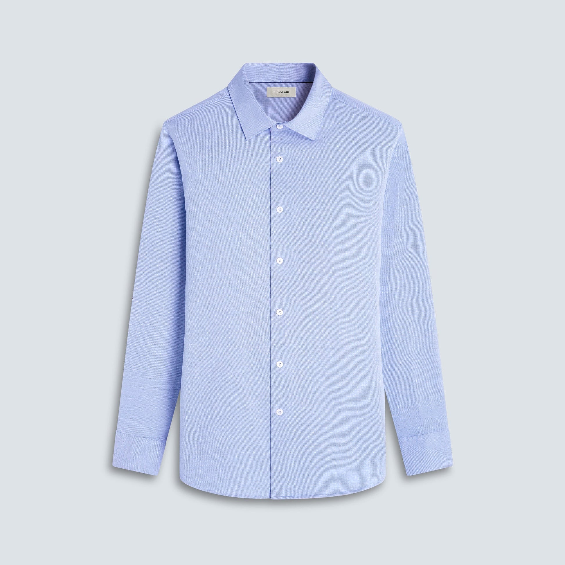 Bugatchi James Diagonal Twill Print OoohCotton® Shirt Classic Blue