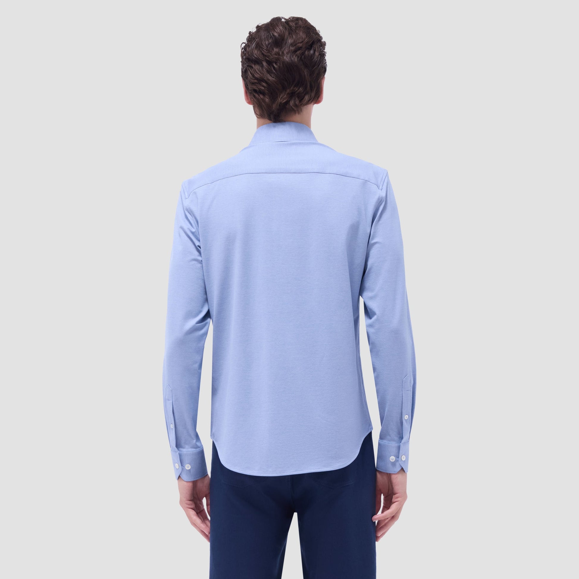 Bugatchi James Diagonal Twill Print OoohCotton® Shirt Classic Blue
