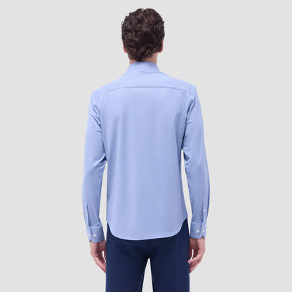 Bugatchi James Diagonal Twill Print OoohCotton® Shirt Classic Blue