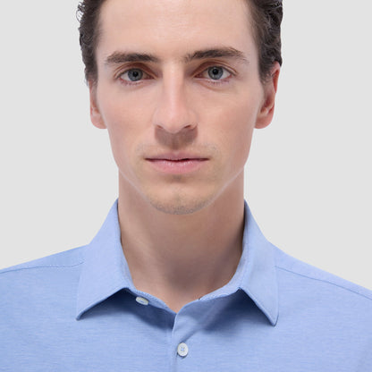 Bugatchi James Diagonal Twill Print OoohCotton® Shirt Classic Blue
