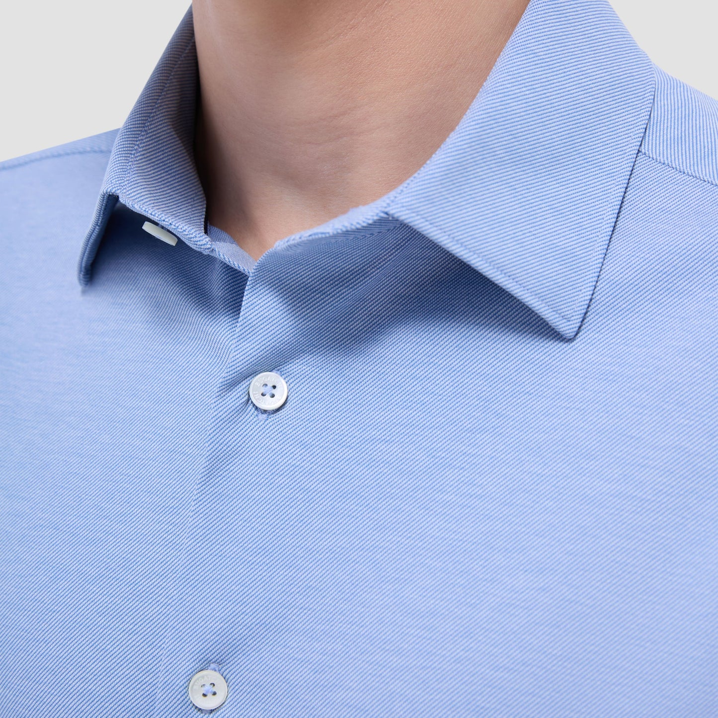 Bugatchi James Diagonal Twill Print OoohCotton® Shirt Classic Blue