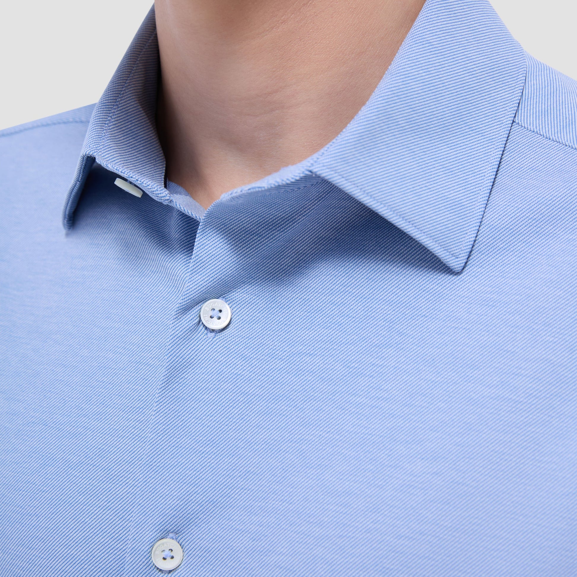 Bugatchi James Diagonal Twill Print OoohCotton® Shirt Classic Blue