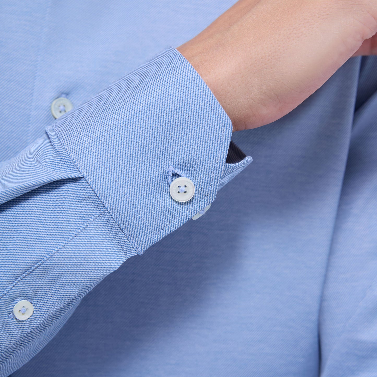 Bugatchi James Diagonal Twill Print OoohCotton® Shirt Classic Blue