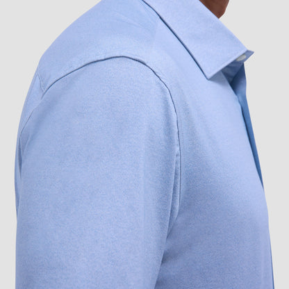Bugatchi Myron Double-Sided Solid OoohCotton® Short-Sleeve Shirt Air Blue