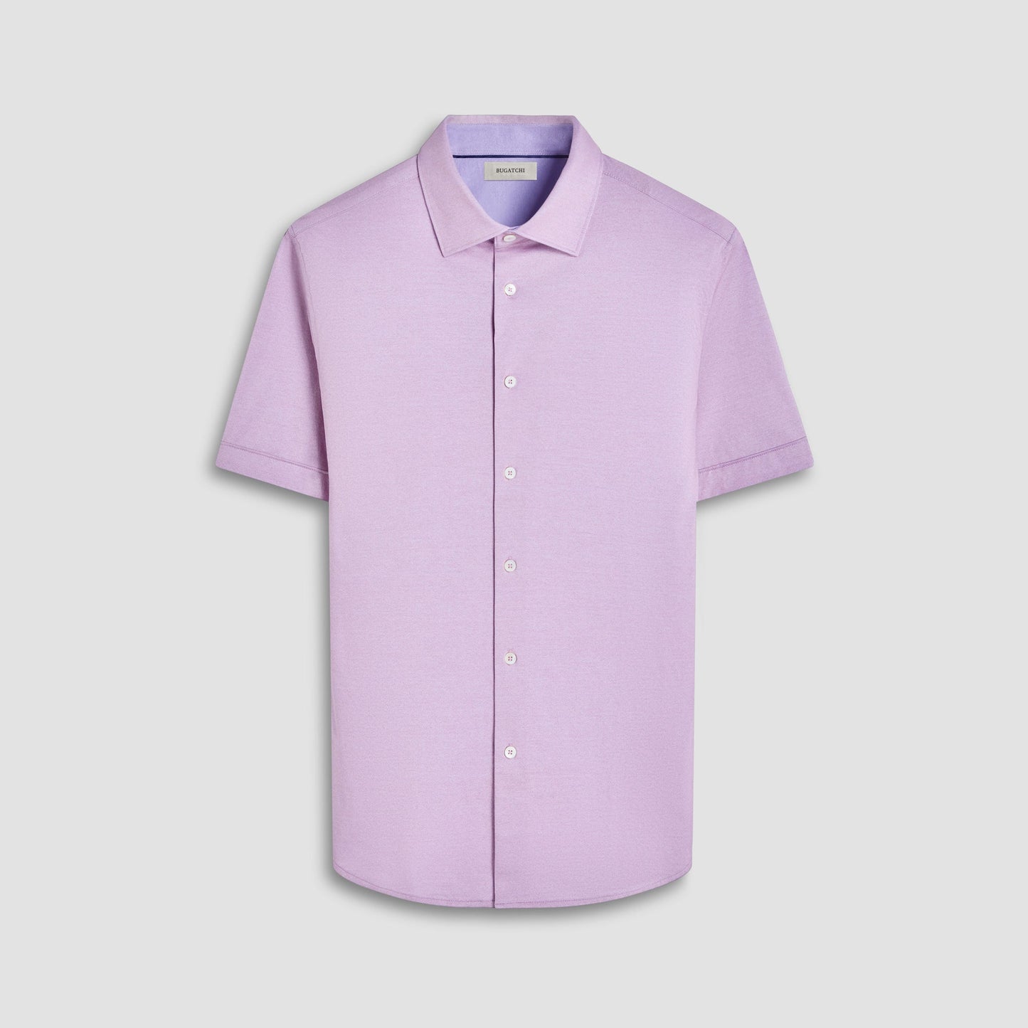 Bugatchi Myron Double-Sided Solid OoohCotton® Short-Sleeve Shirt Dusty Pink