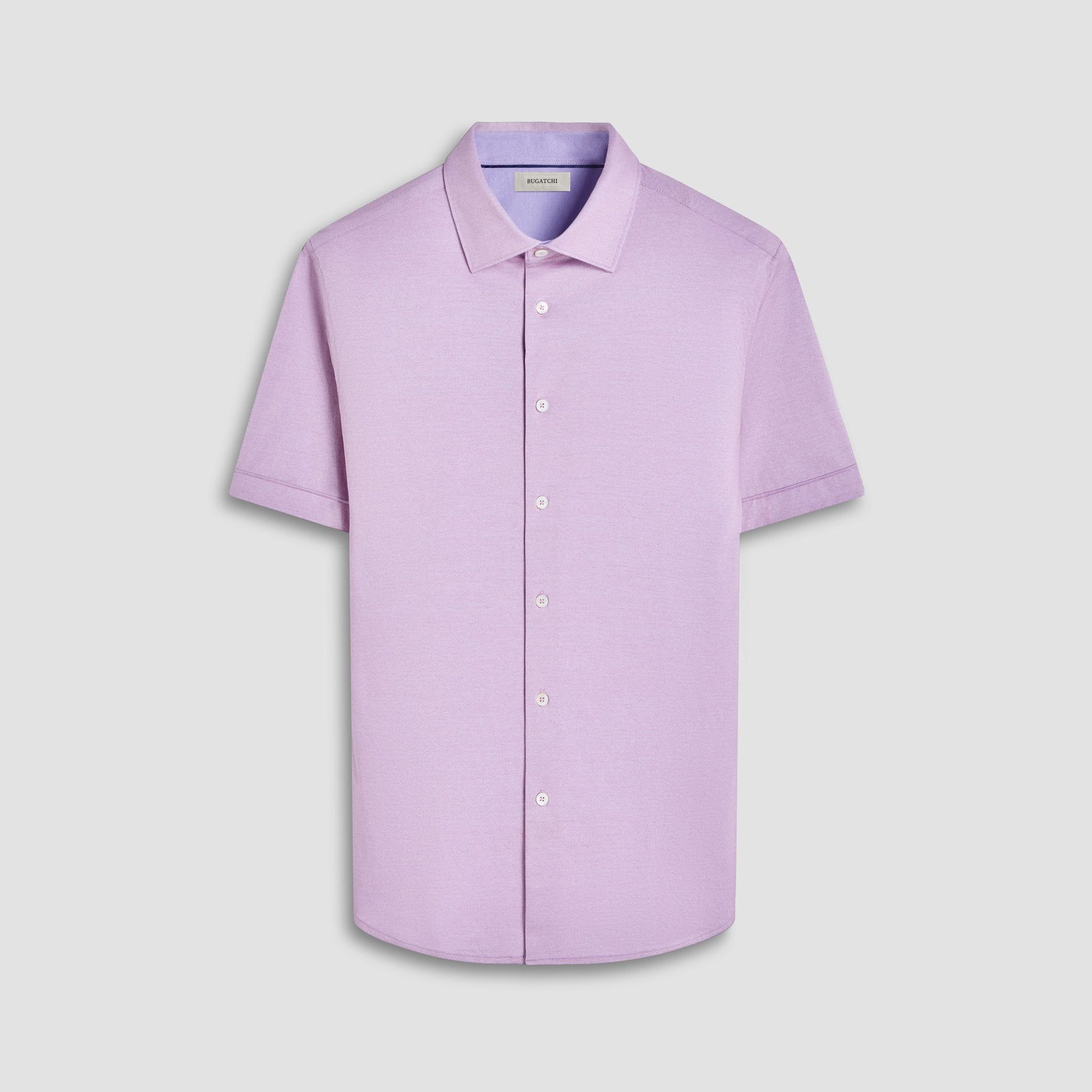 Bugatchi Myron Double-Sided Solid OoohCotton® Short-Sleeve Shirt Dusty Pink