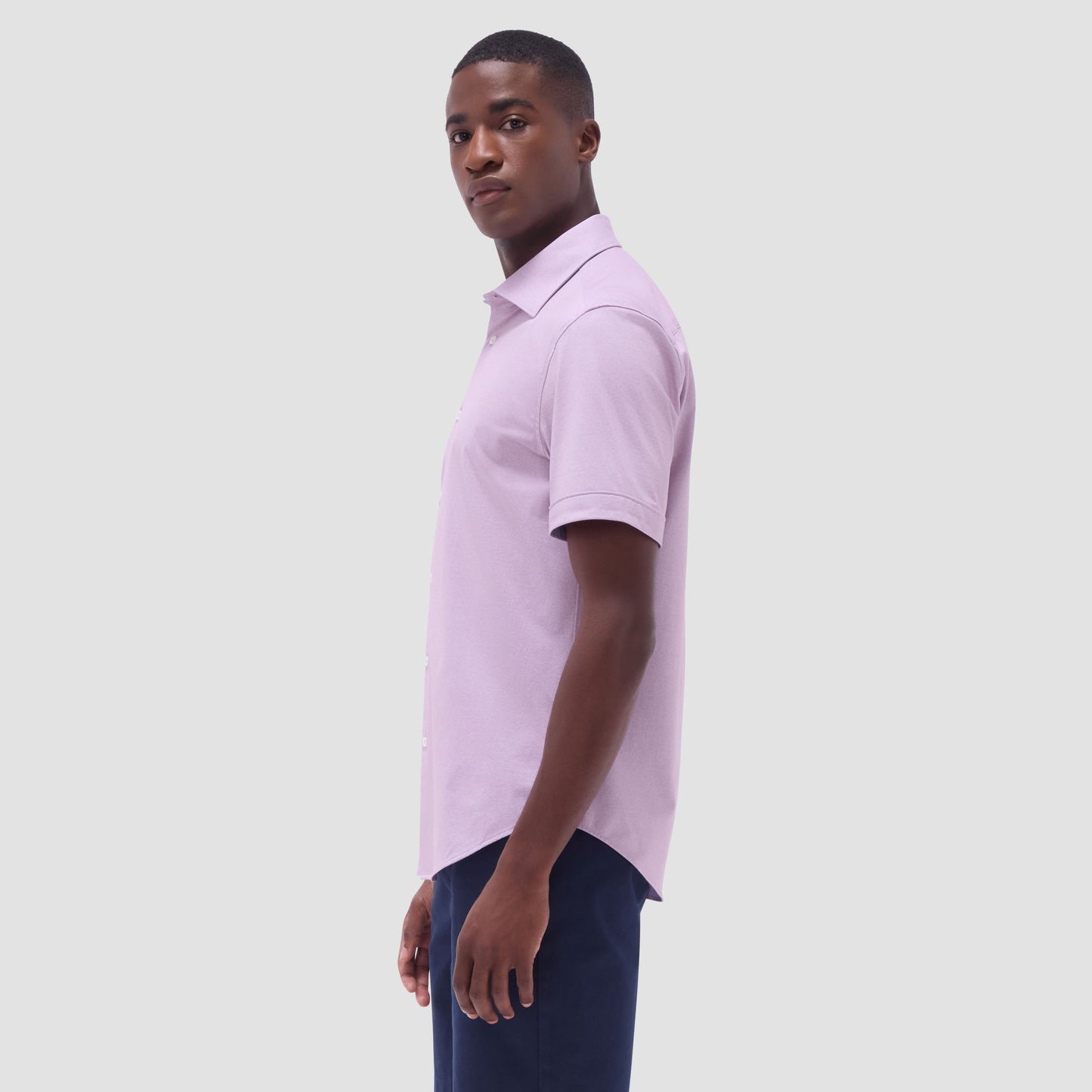 Bugatchi Myron Double-Sided Solid OoohCotton® Short-Sleeve Shirt Dusty Pink