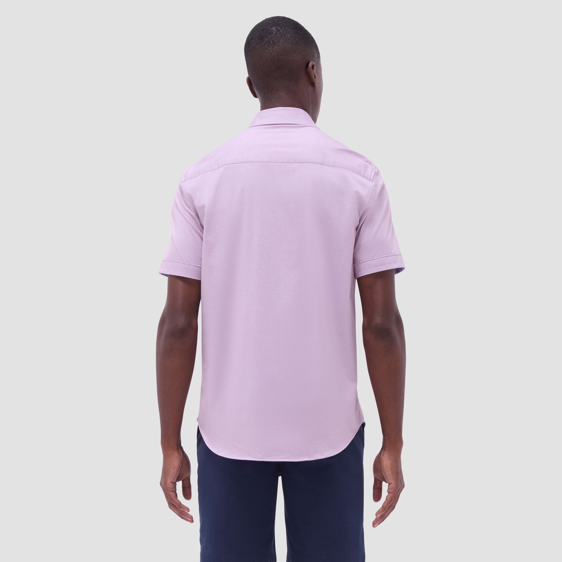Bugatchi Myron Double-Sided Solid OoohCotton® Short-Sleeve Shirt Dusty Pink