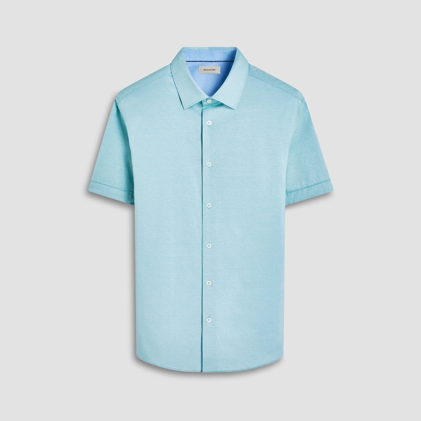Bugatchi Myron Double-Sided Solid OoohCotton® Short-Sleeve Shirt Menthol