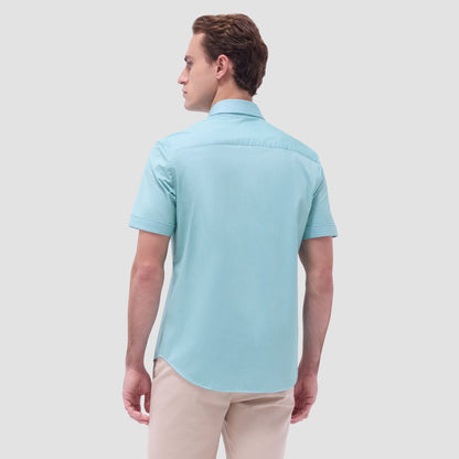 Bugatchi Myron Double-Sided Solid OoohCotton® Short-Sleeve Shirt Menthol
