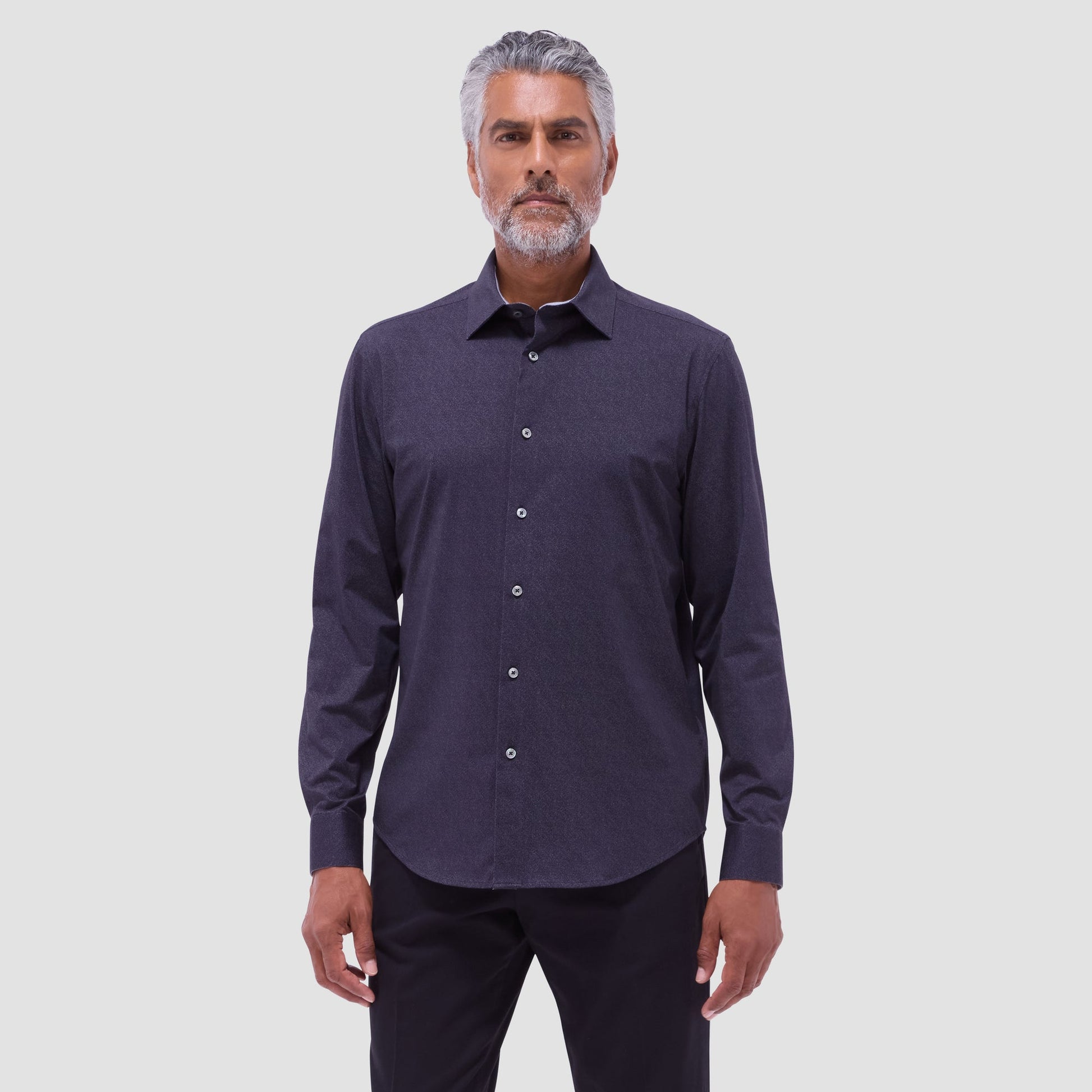 Bugatchi Jimmy Double-Sided Solid OoohCotton® Shirt Black