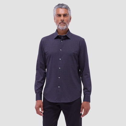 Bugatchi Jimmy Double-Sided Solid OoohCotton® Shirt Black