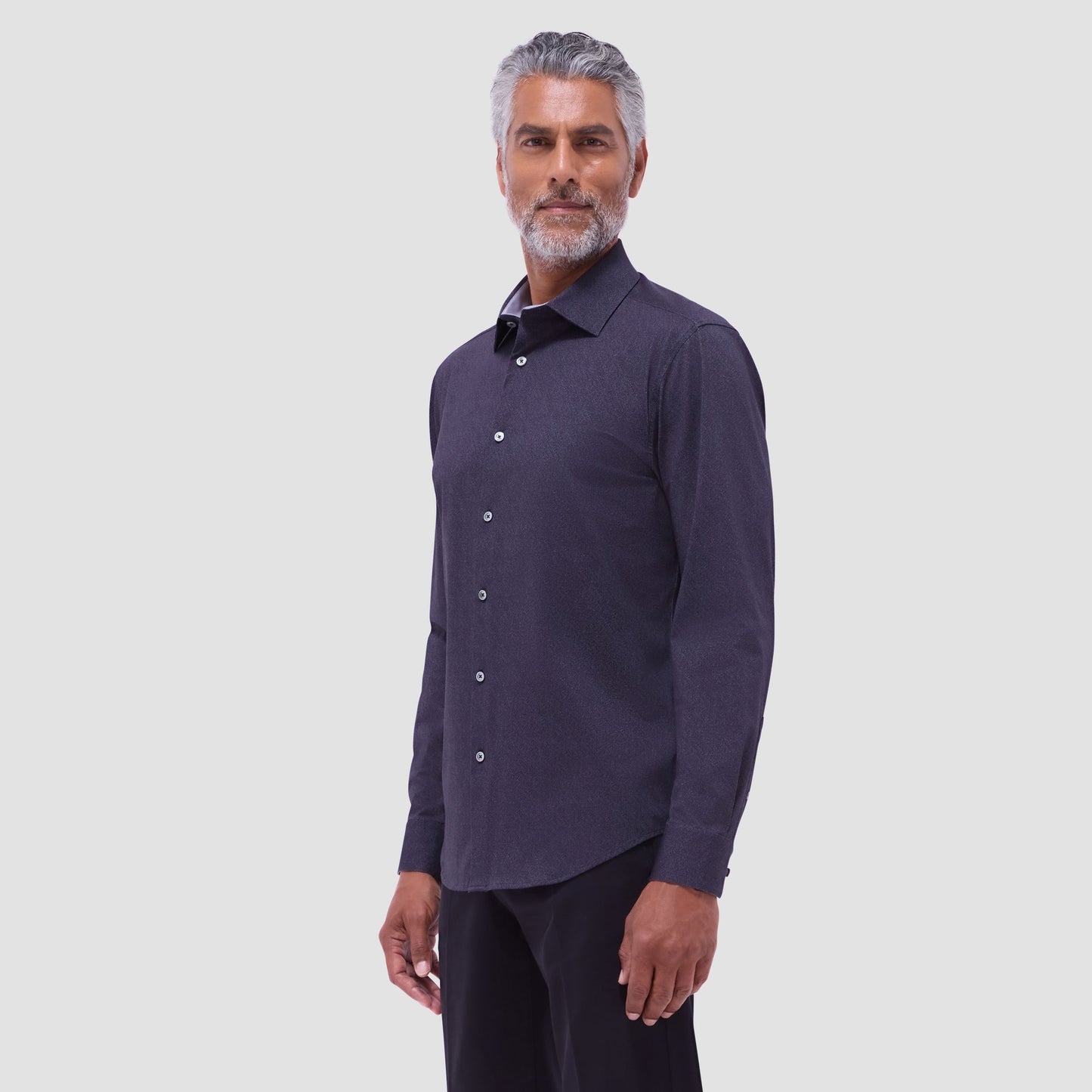 Bugatchi Jimmy Double-Sided Solid OoohCotton® Shirt Black