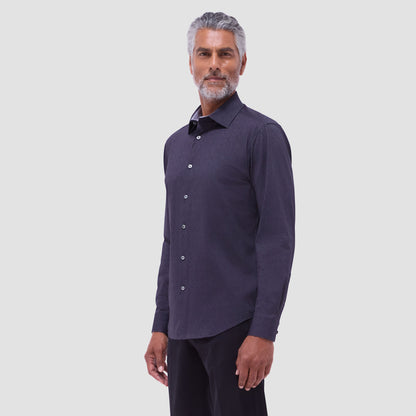 Bugatchi Jimmy Double-Sided Solid OoohCotton® Shirt Black
