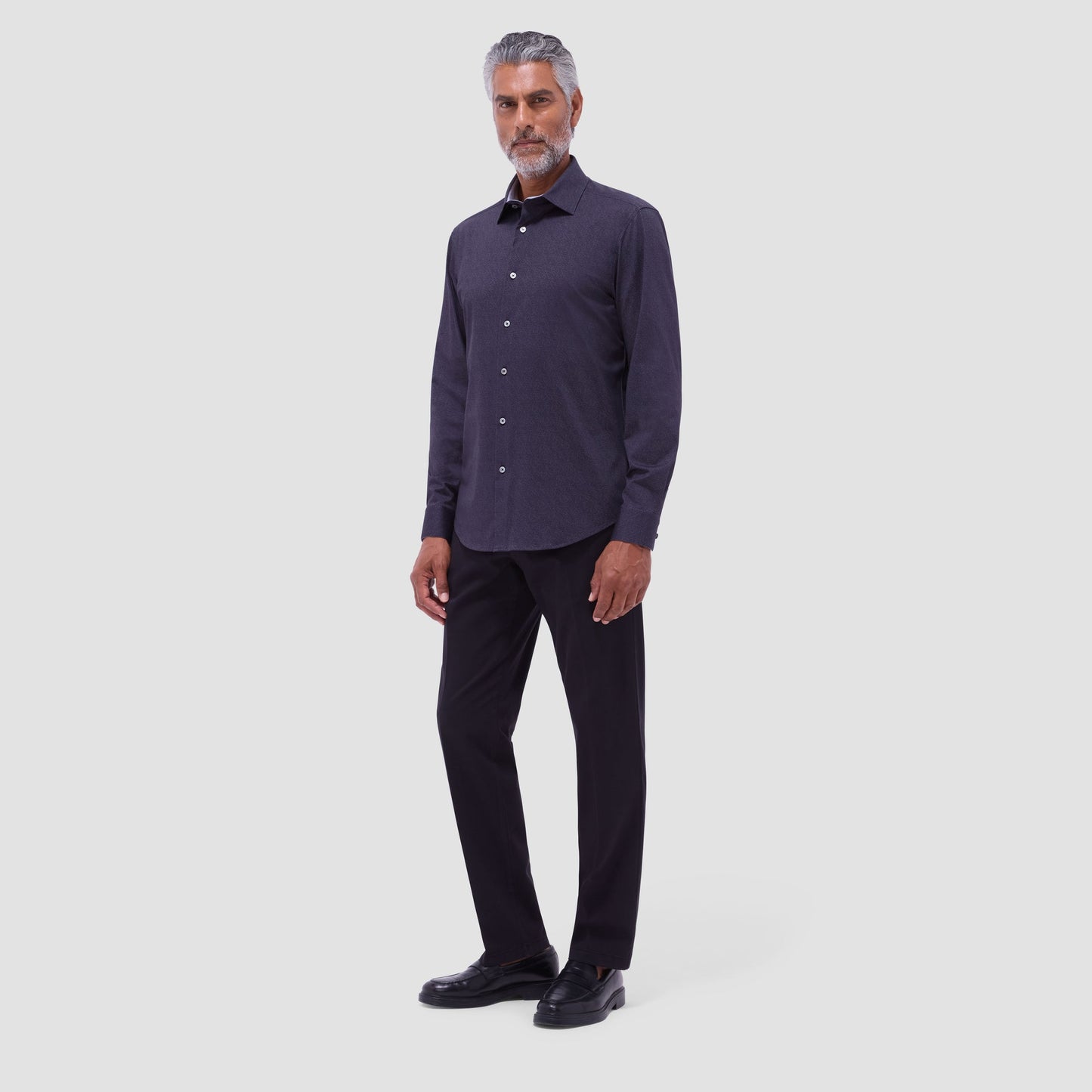 Bugatchi Jimmy Double-Sided Solid OoohCotton® Shirt Black