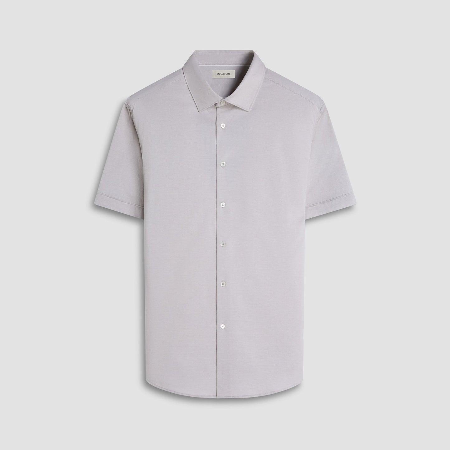 Bugatchi Myron Double-Sided Herringbone & Solid OoohCotton® Short-Sleeve Shirt Almond