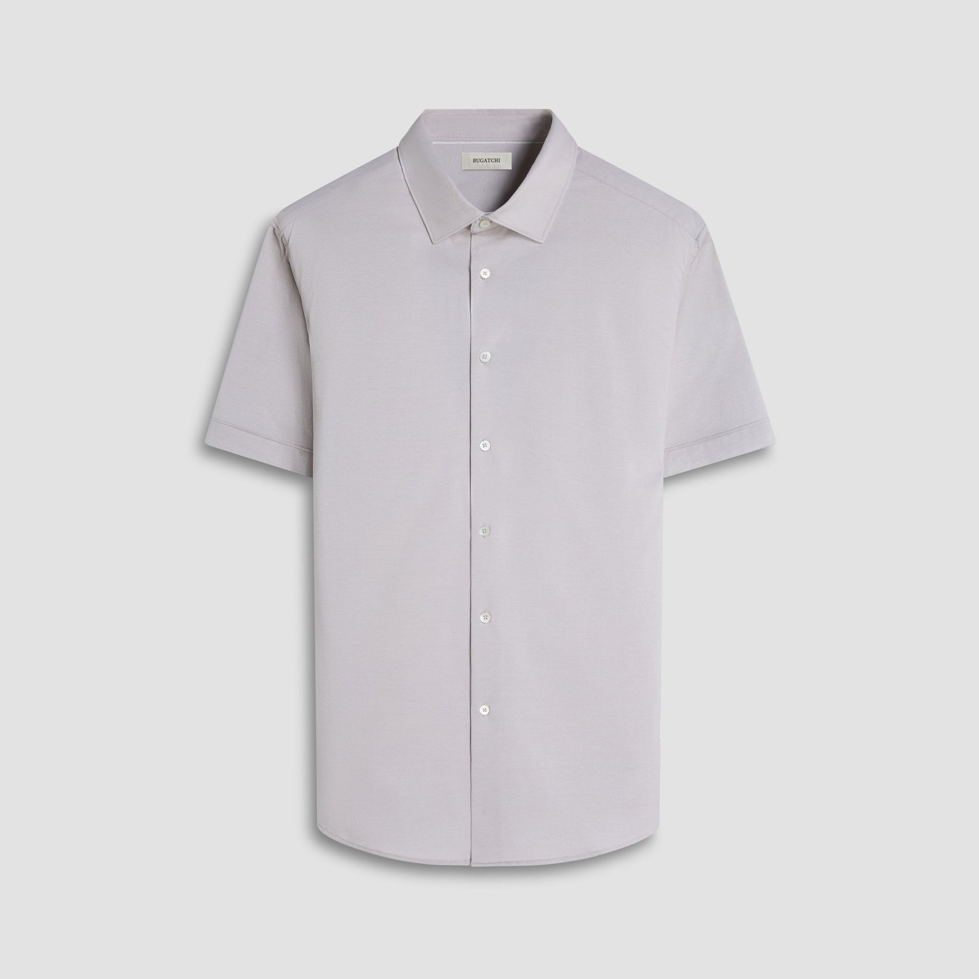 Bugatchi Myron Double-Sided Herringbone & Solid OoohCotton® Short-Sleeve Shirt Almond