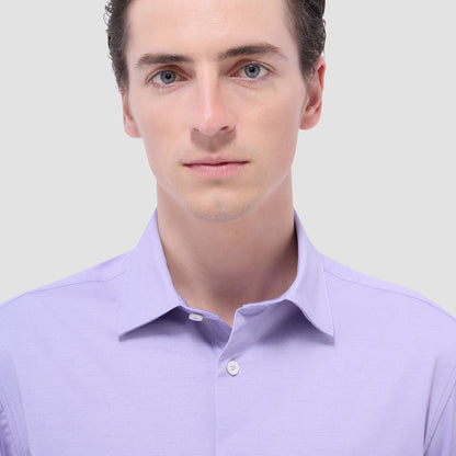 Bugatchi Myron Double-Sided Herringbone & Solid OoohCotton® Short-Sleeve Shirt Lilac