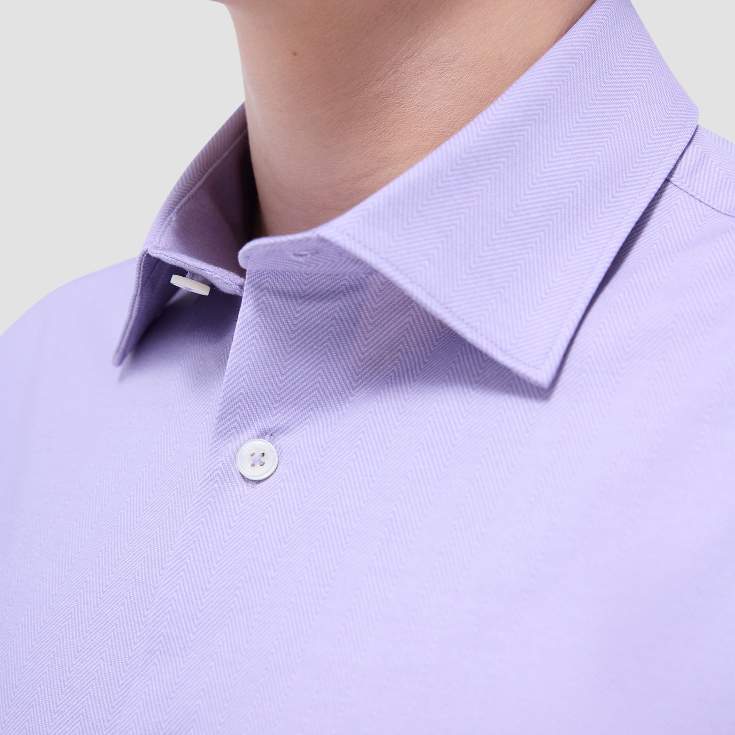 Bugatchi Myron Double-Sided Herringbone & Solid OoohCotton® Short-Sleeve Shirt Lilac