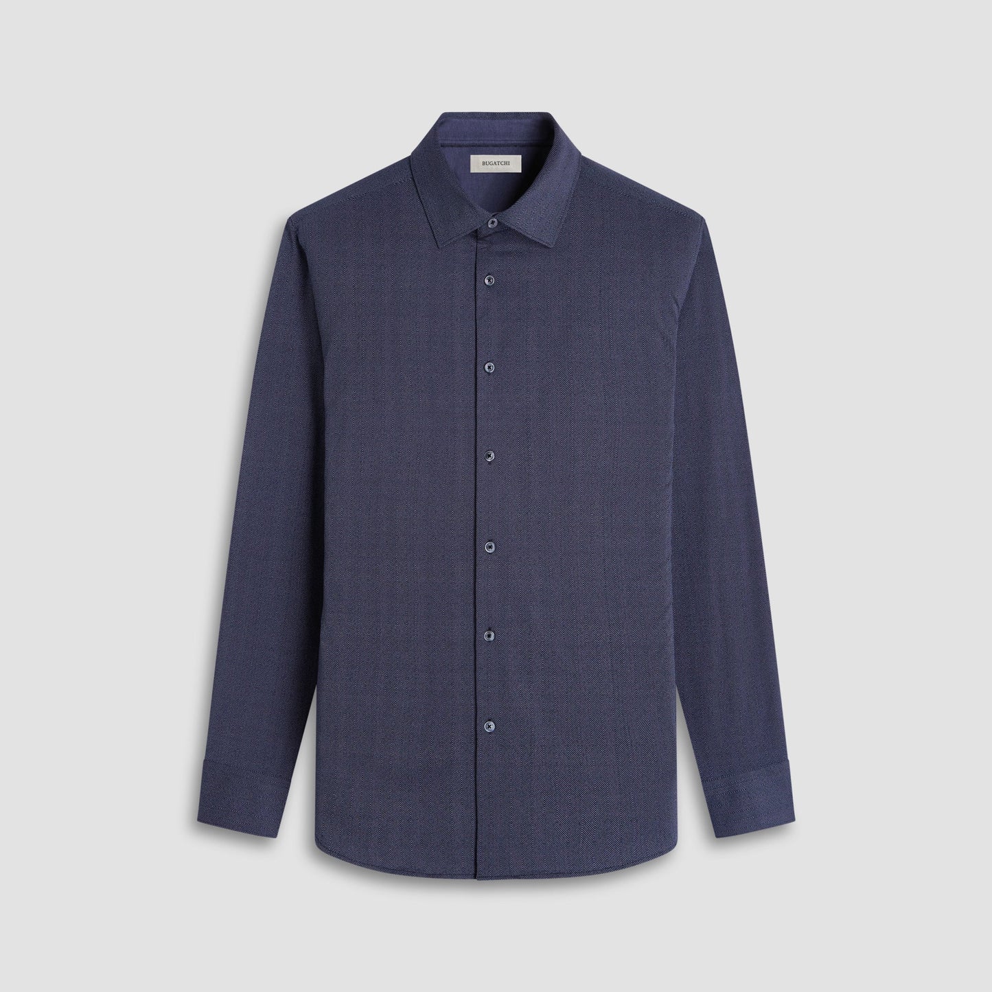 Bugatchi Jimmy Double-Sided Herringbone & Solid OoohCotton® Shirt Black
