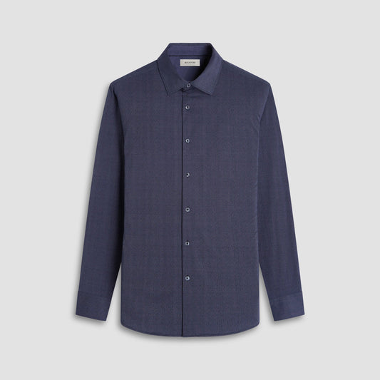 Bugatchi Jimmy Double-Sided Herringbone & Solid OoohCotton® Shirt Black