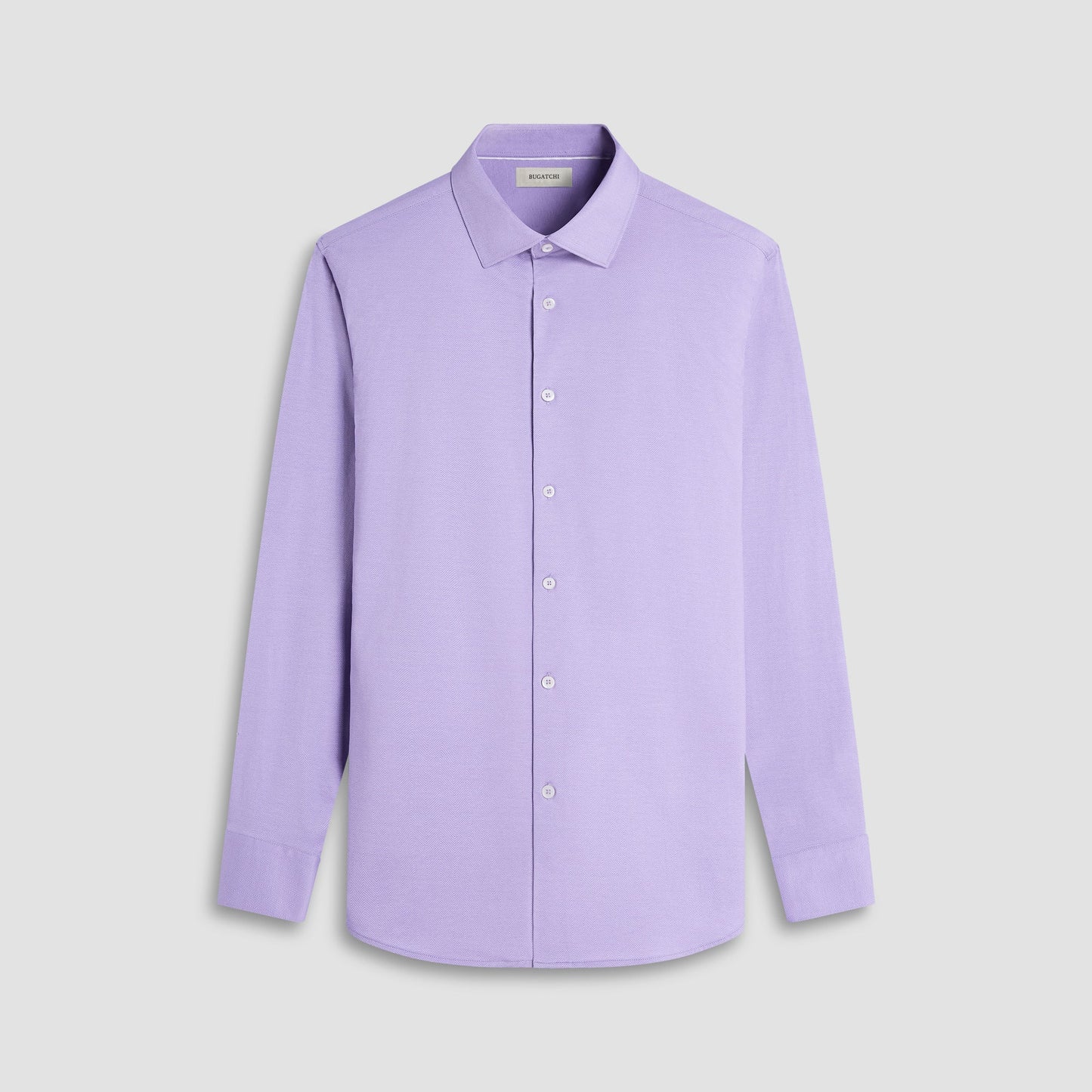Bugatchi Jimmy Double-Sided Herringbone & Solid OoohCotton® Shirt Lilac