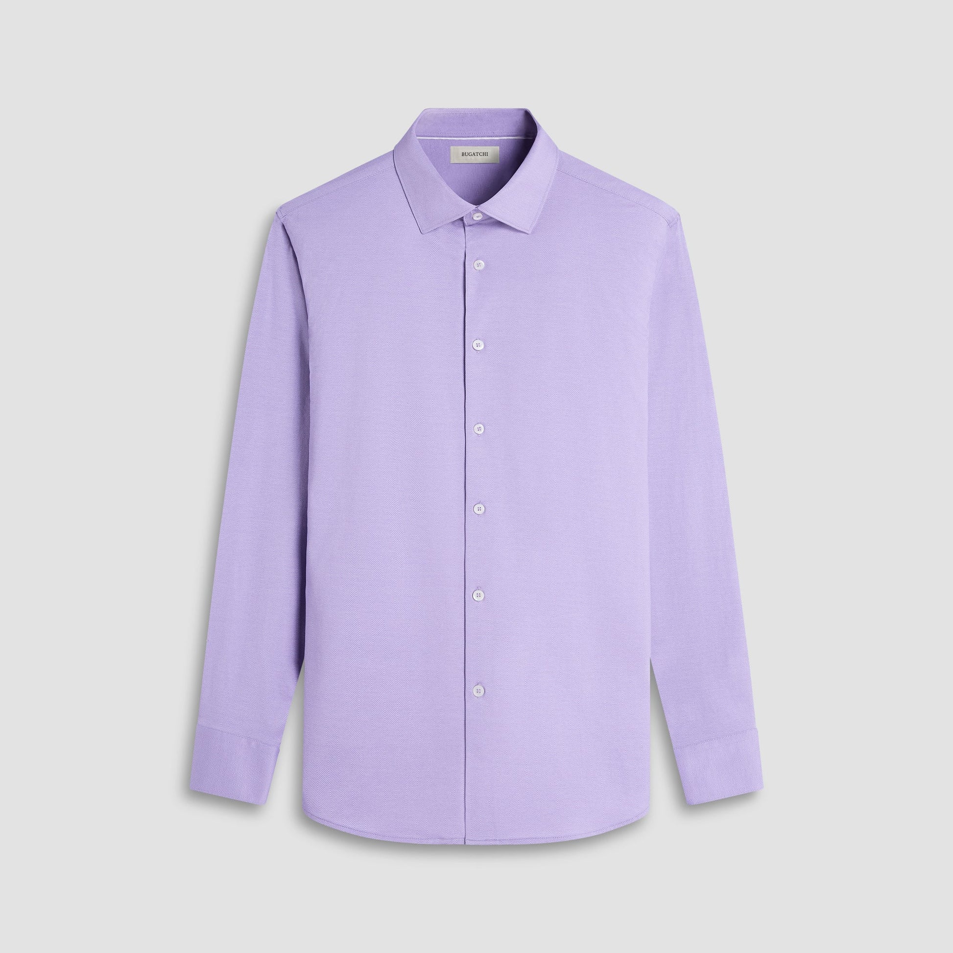 Bugatchi Jimmy Double-Sided Herringbone & Solid OoohCotton® Shirt Lilac