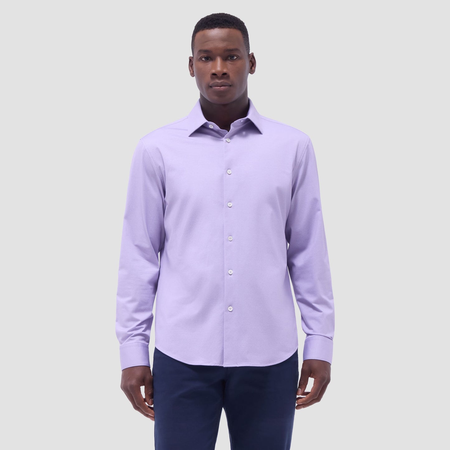 Bugatchi Jimmy Double-Sided Herringbone & Solid OoohCotton® Shirt Lilac
