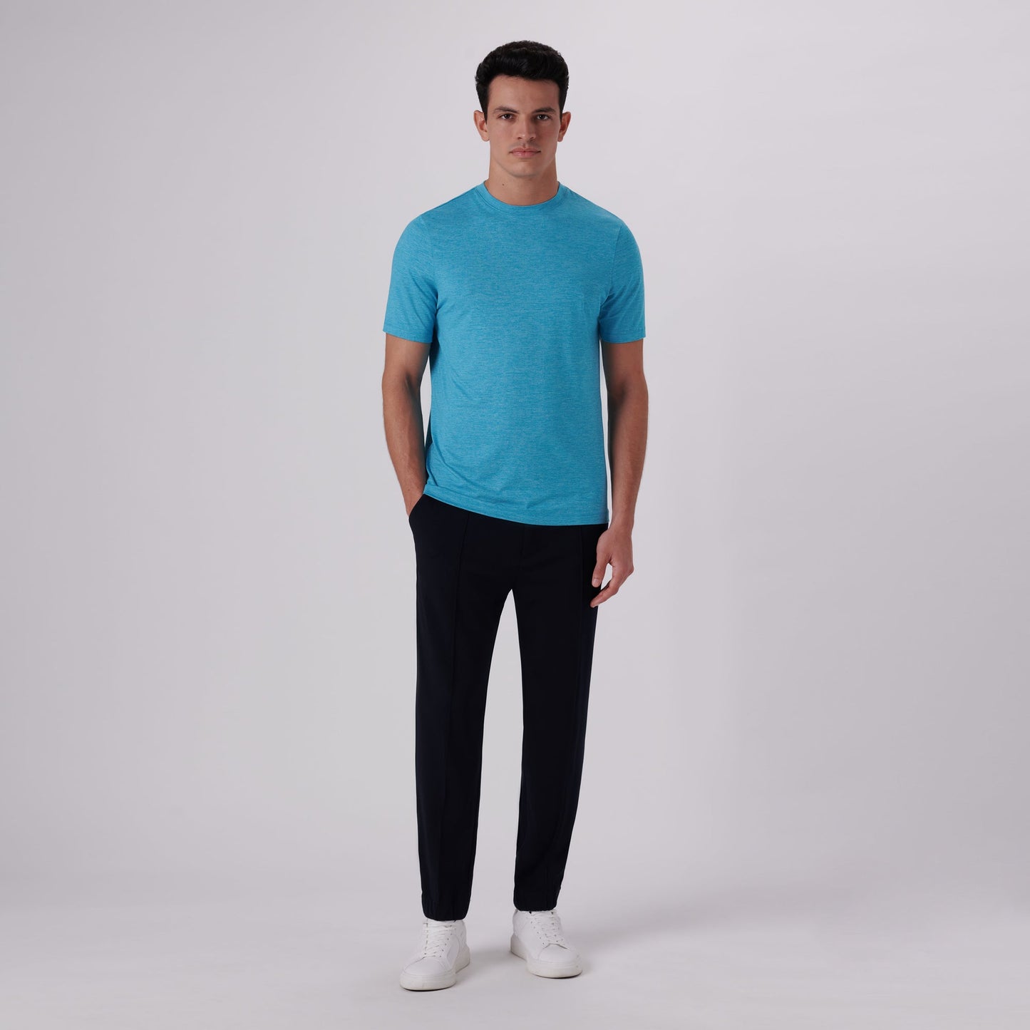 Bugatchi UV50 Performance T-Shirt Aqua