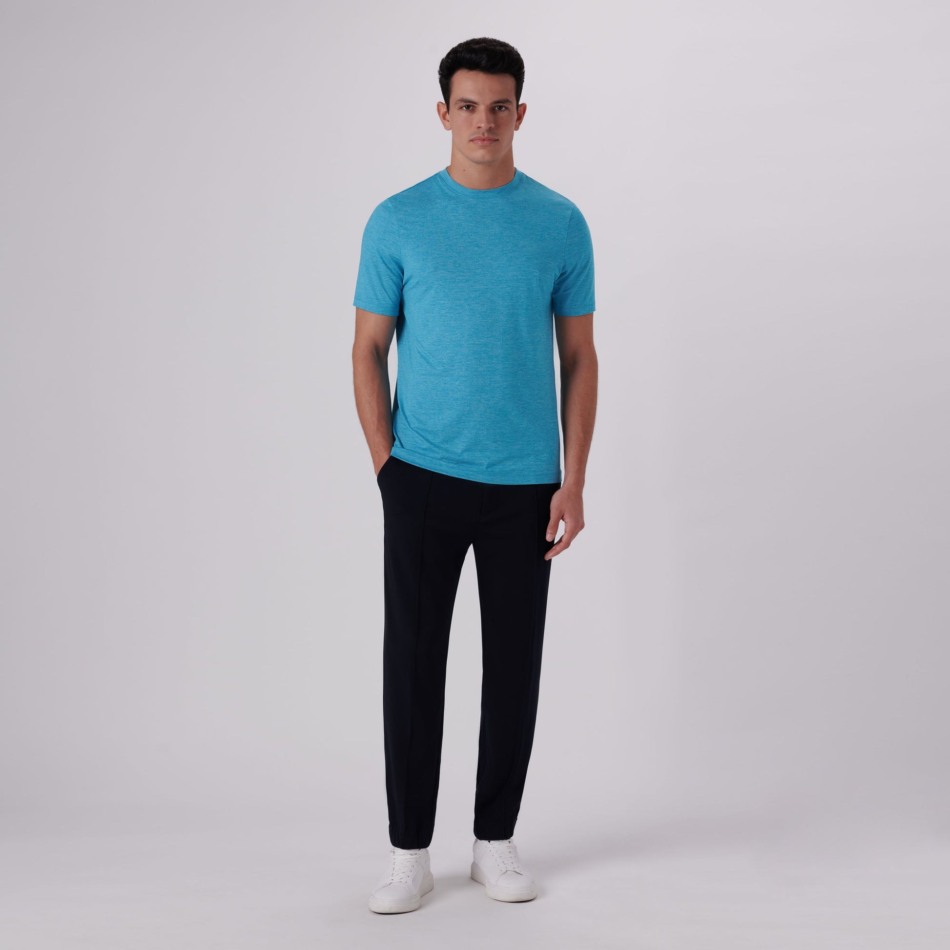 Bugatchi UV50 Performance T-Shirt Aqua