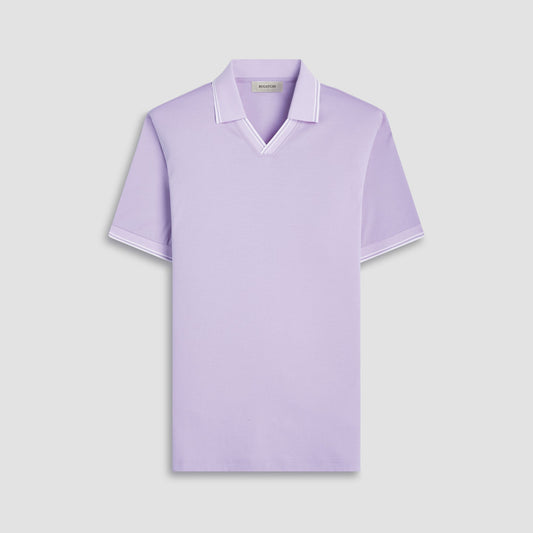 Bugatchi Solid Johnny Collar Polo Shirt Lilac